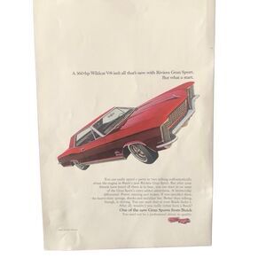 Vintage 1965 Buick Riviera Gran Sport Wildcat V-8 Ad Advertisement